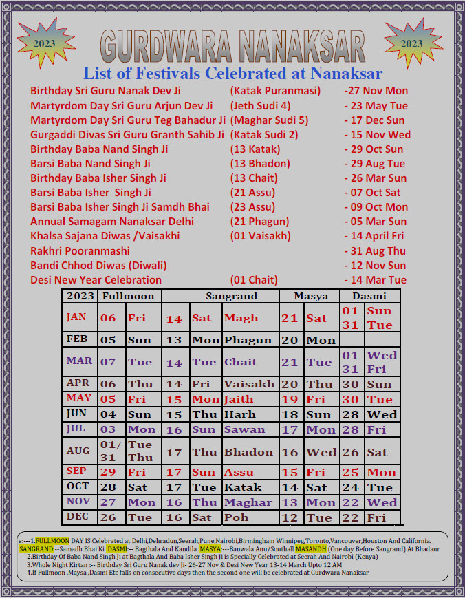 Dashmi 2025 Nanakshahi Calendar Pdf Download In Punjabi Gusti Katrine